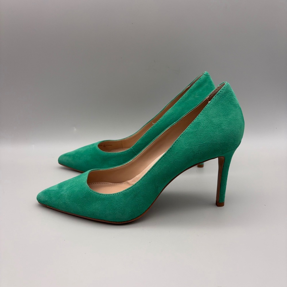 Banana Republic Pumps Womens 7 Green Suede Pointed Toe Stiletto Classic - Picture 4 of 12